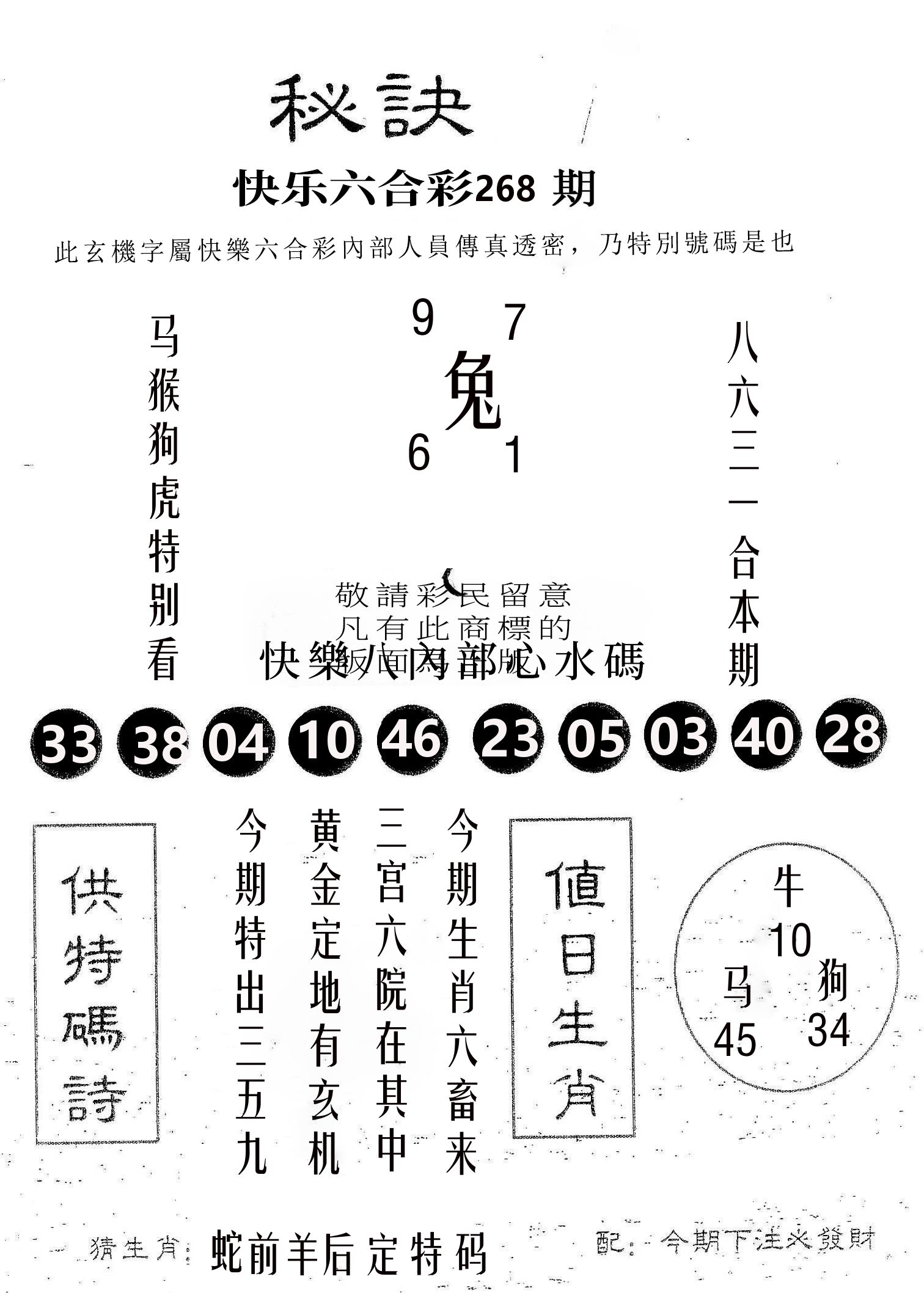 秘决 第267期
