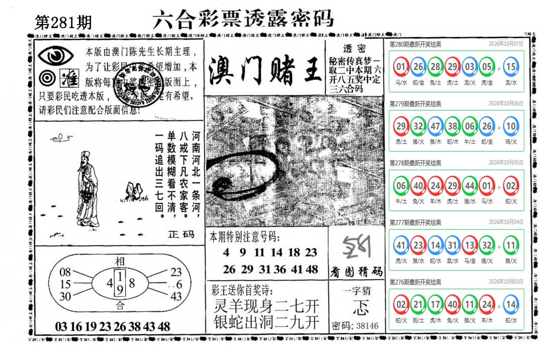 澳门赌王 第281期