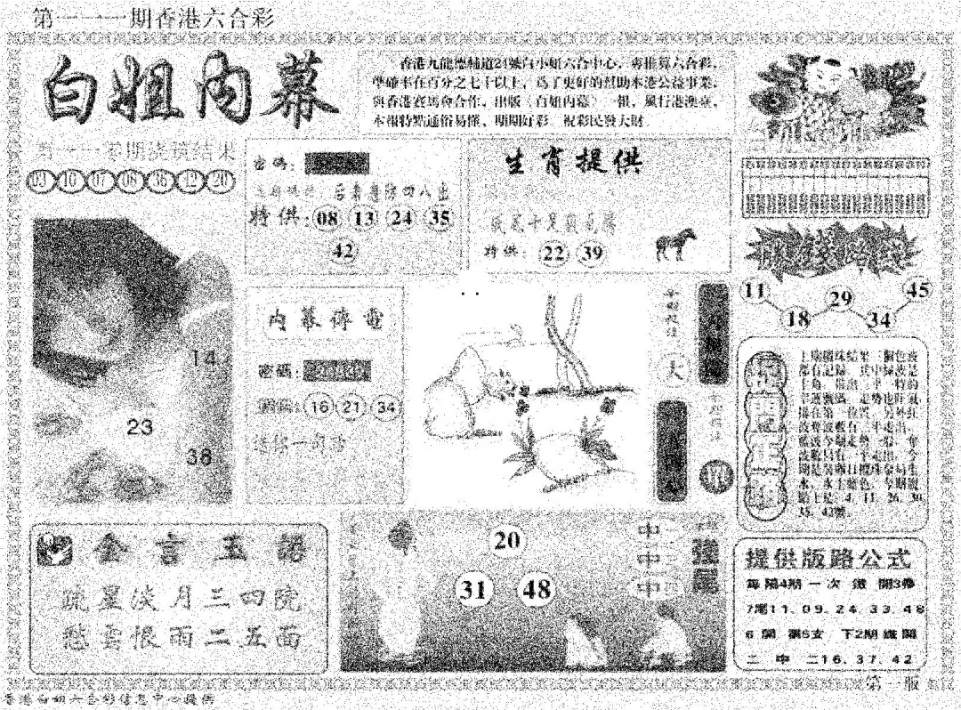 白姐内幕A 第111期