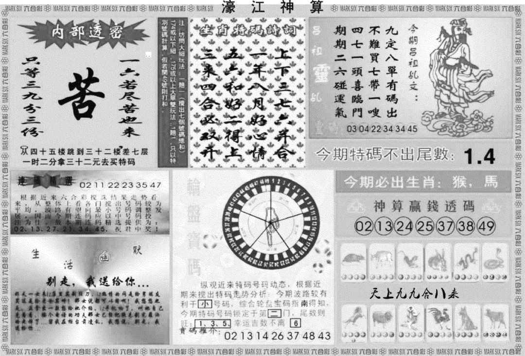 濠江神算B 第110期